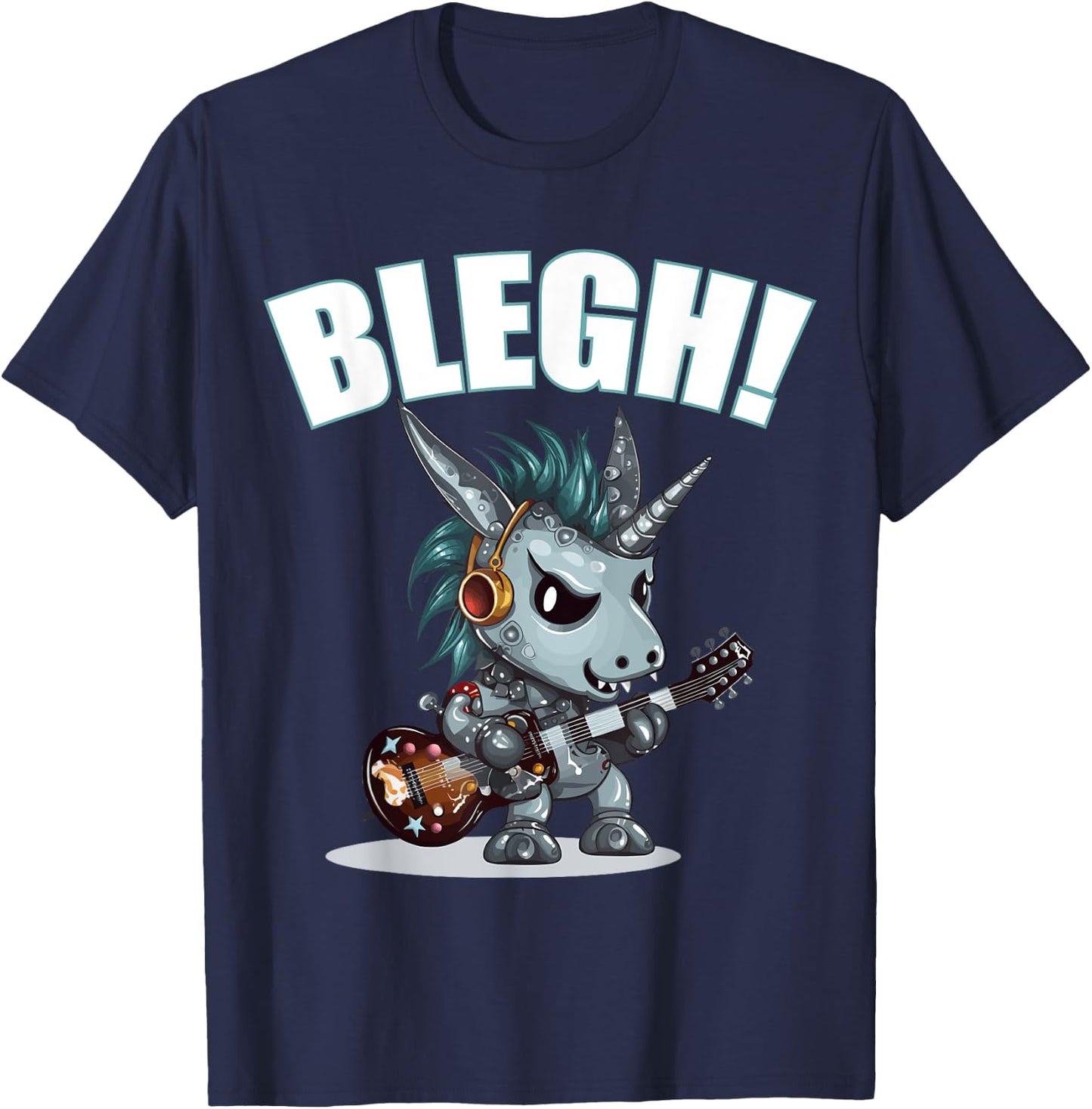Blegh Heavy Metal Metalcore Unicorn T-Shirt - T-Shirt | Navy