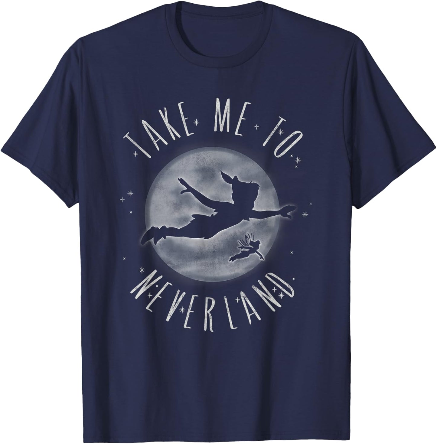 Disney Peter Pan Take Ne To Neverland Flying Silhouette T-Shirt - T-Shirt | Navy