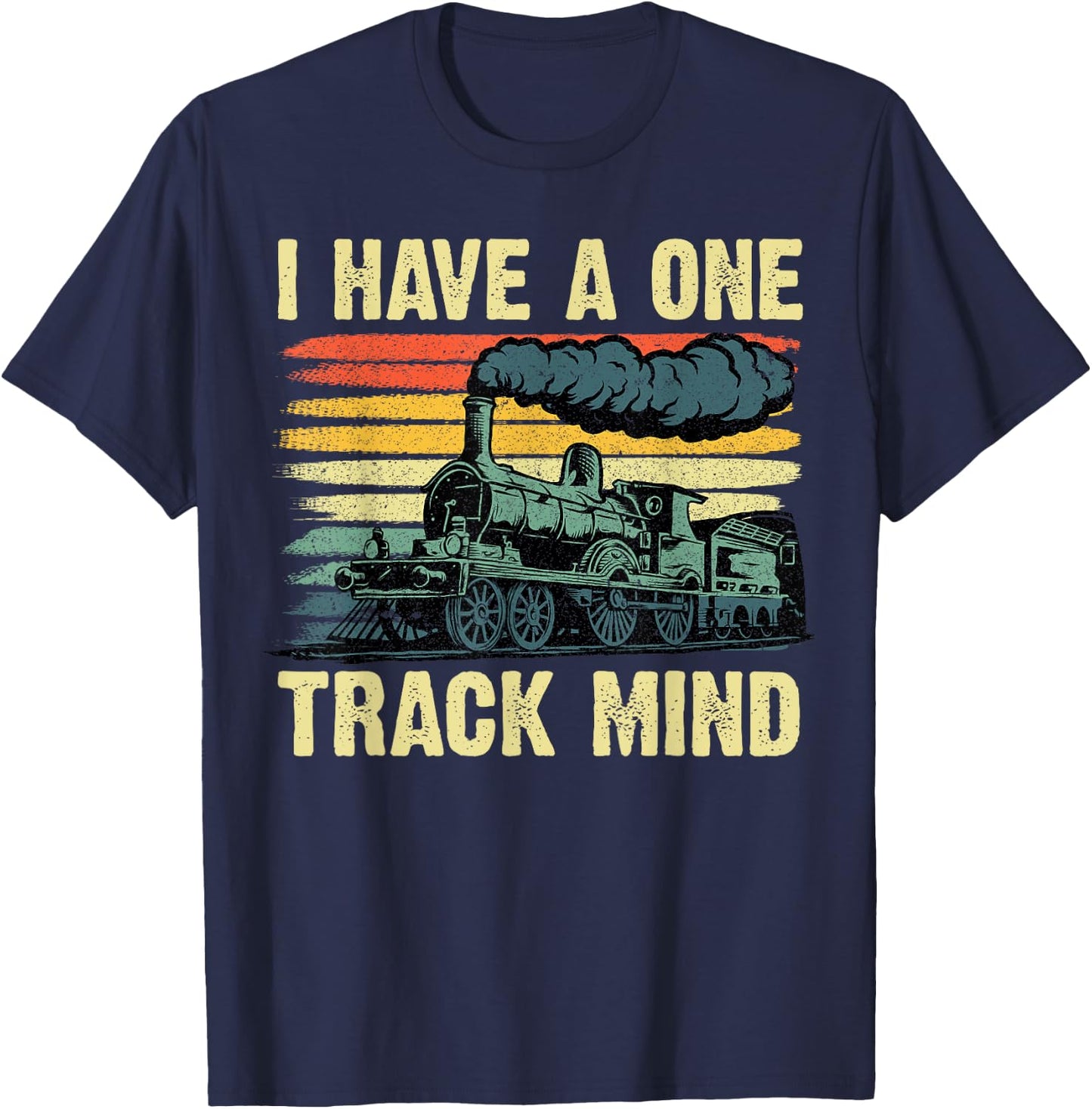 Funny Train Art Women Kids Toddlers Railroad Lovers T-Shirt - T-Shirt | Navy