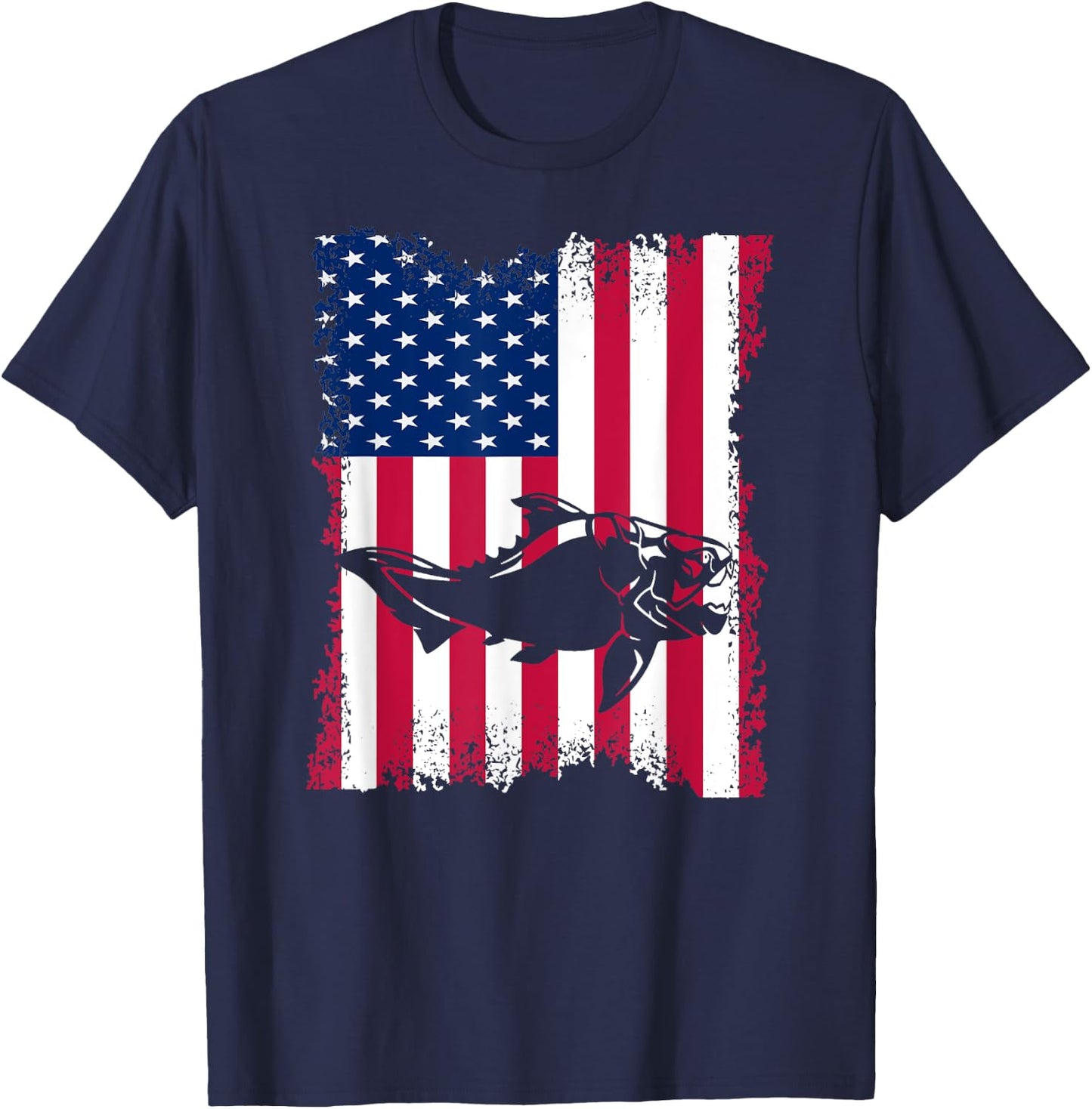 Dunkleosteus Lover Vintage US Flag Dunkleosteus T-Shirt - T-Shirt | Navy