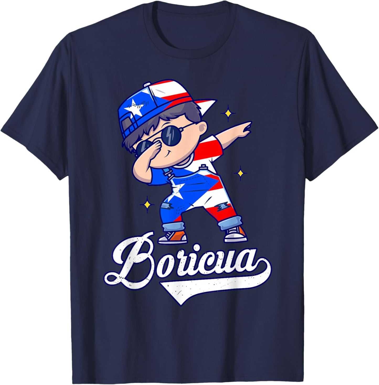 Kids Hispanic Heritage Month Puerto Rico Boricua Boy Rican T-Shirt - T-Shirt | Navy