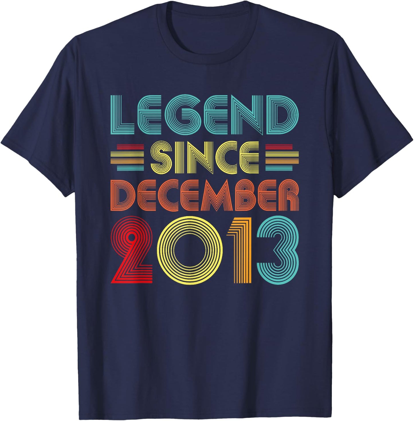 Legend Since December 2013 Vintage December 2013 Birthday T-Shirt - T-Shirt | Navy