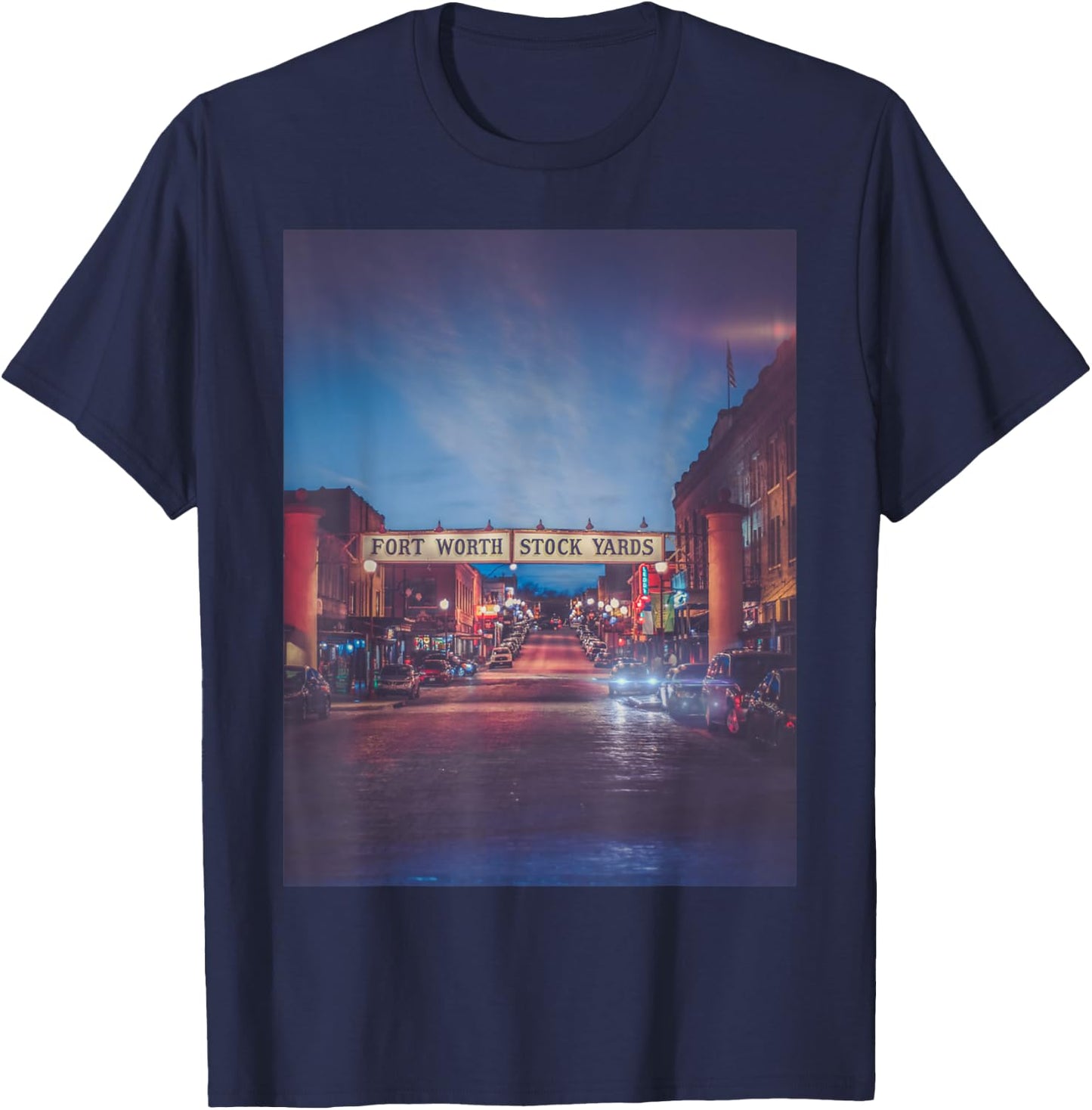 Fort Worth Stockyards Cowboy Design Texas T-Shirt - T-Shirt | Navy
