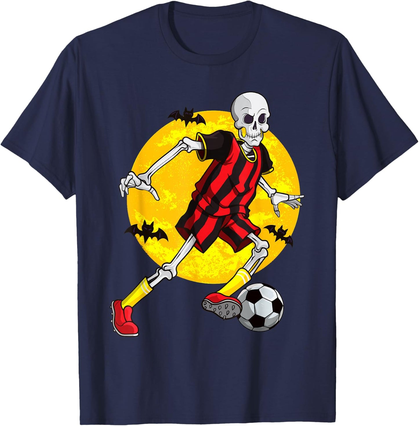 Soccer Skeleton Funny Halloween Costume Sports Player Fan T-Shirt - T-Shirt | Navy