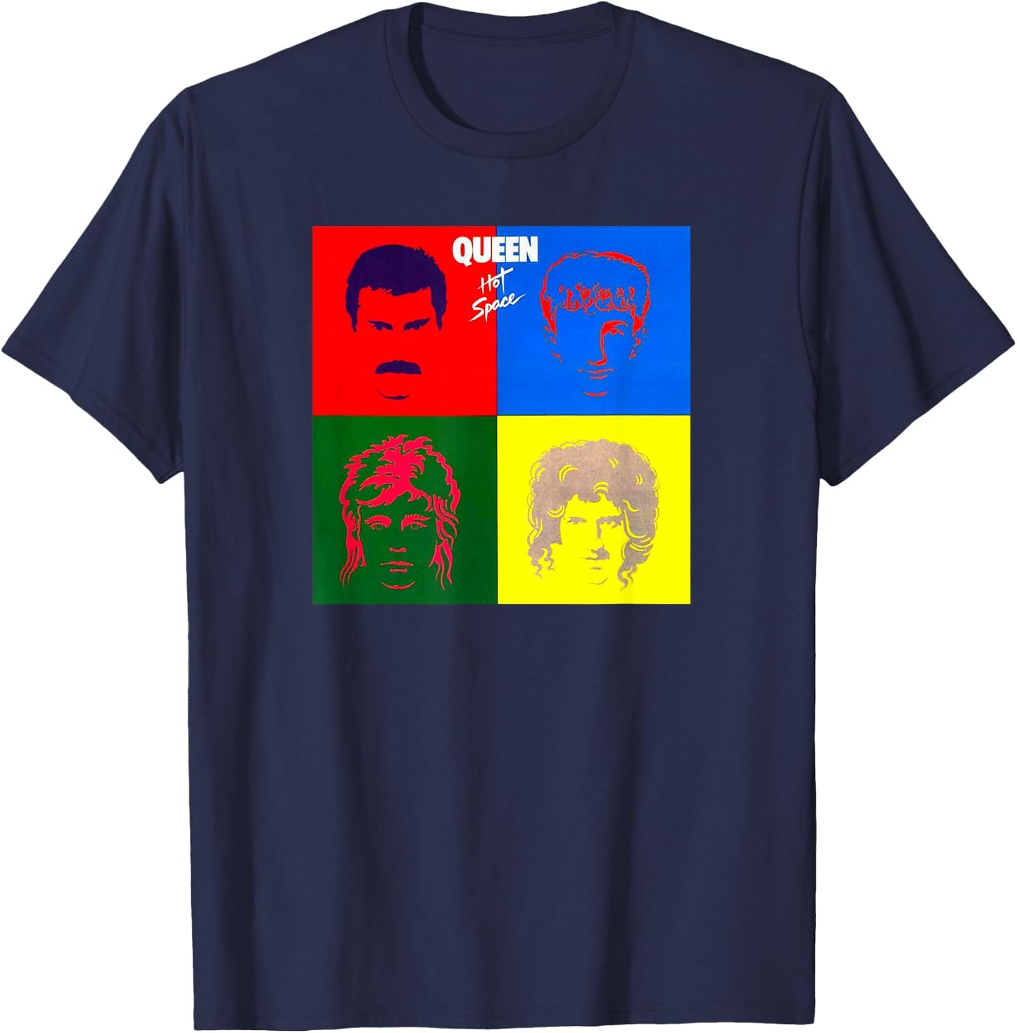 Official Queen Hot Space T-Shirt - T-Shirt | Navy
