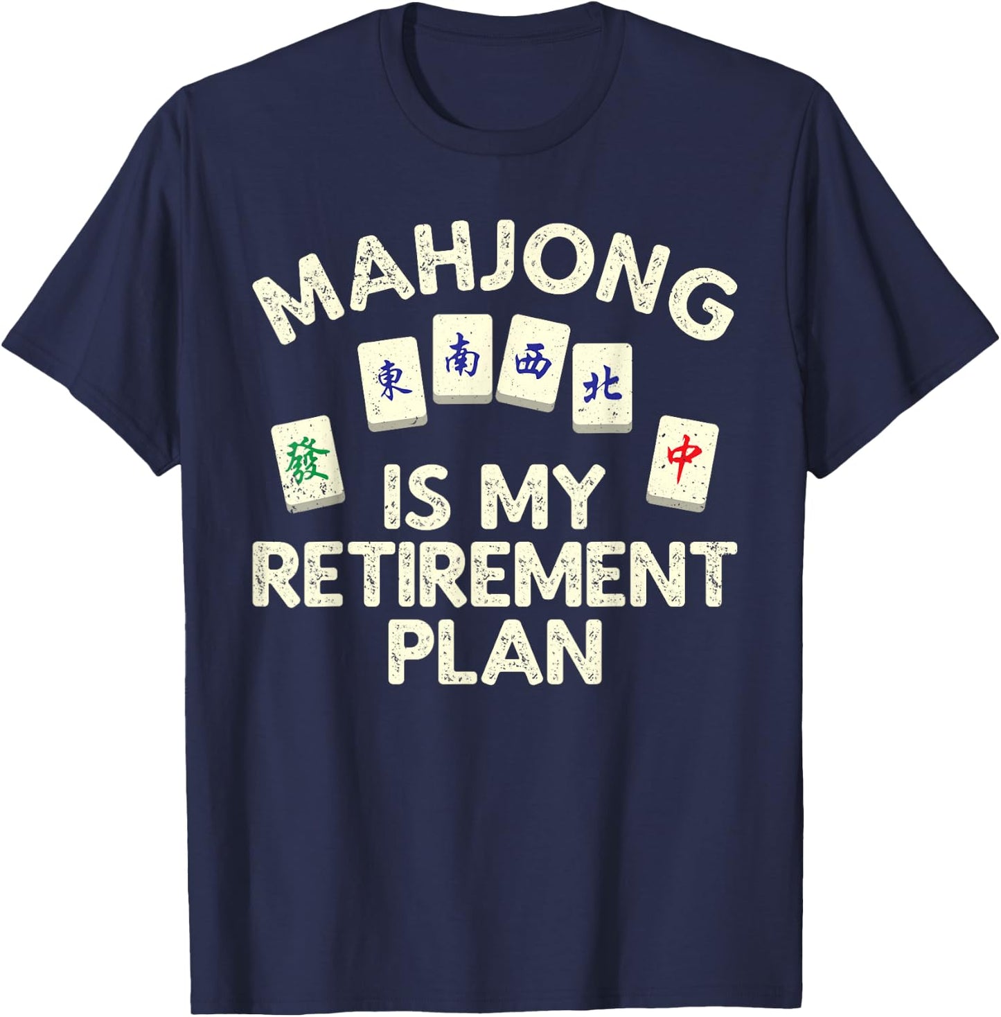Funny Mahjong Design Women Mahjong Player Retirement T-Shirt - T-Shirt | Navy