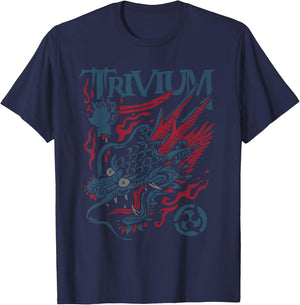 Trivium Screaming Dragon Color T-Shirt - T-Shirt | Navy
