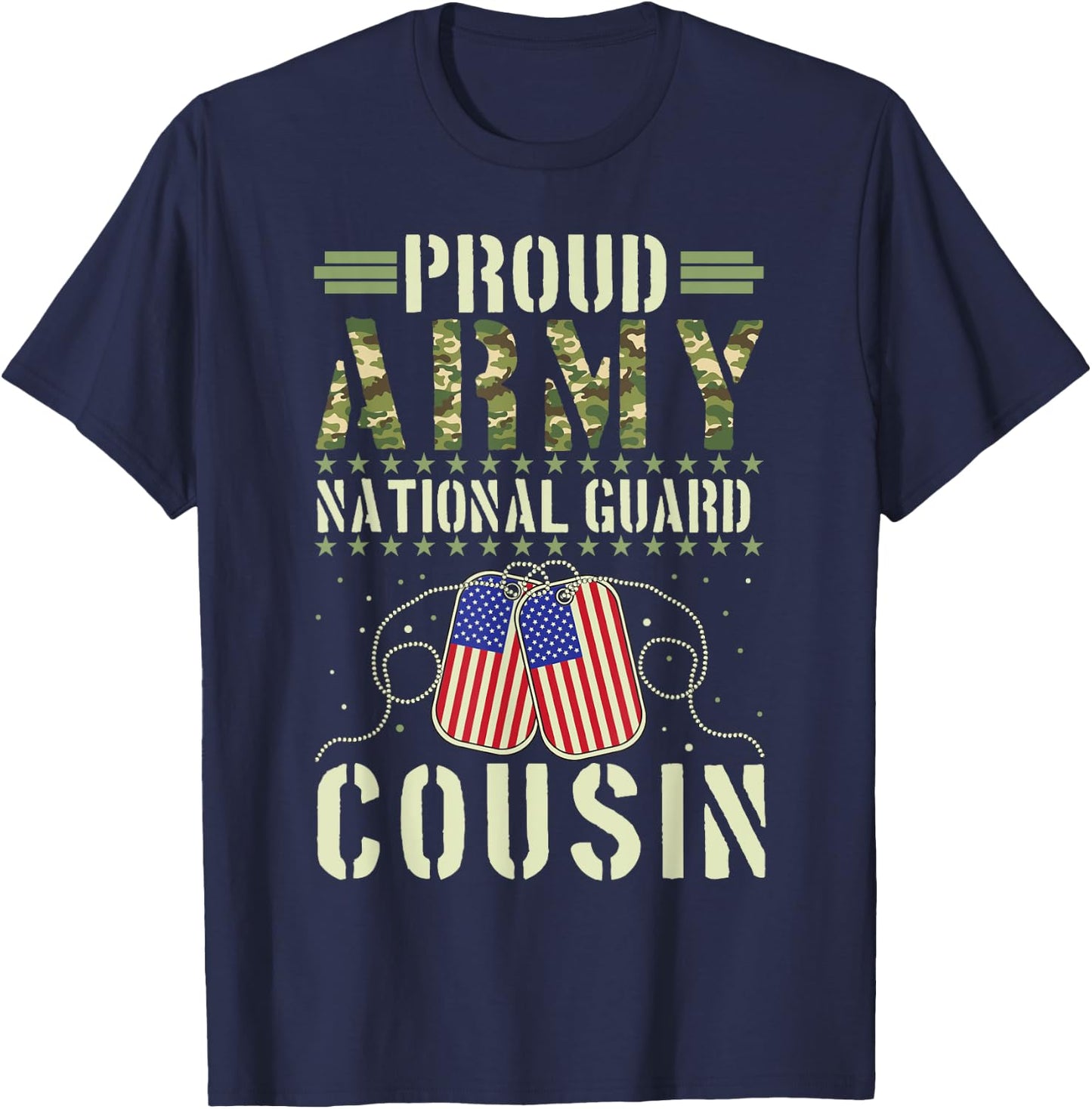 Proud Army National Guard Cousin USA Military Veterans Day T-Shirt - T-Shirt | Navy