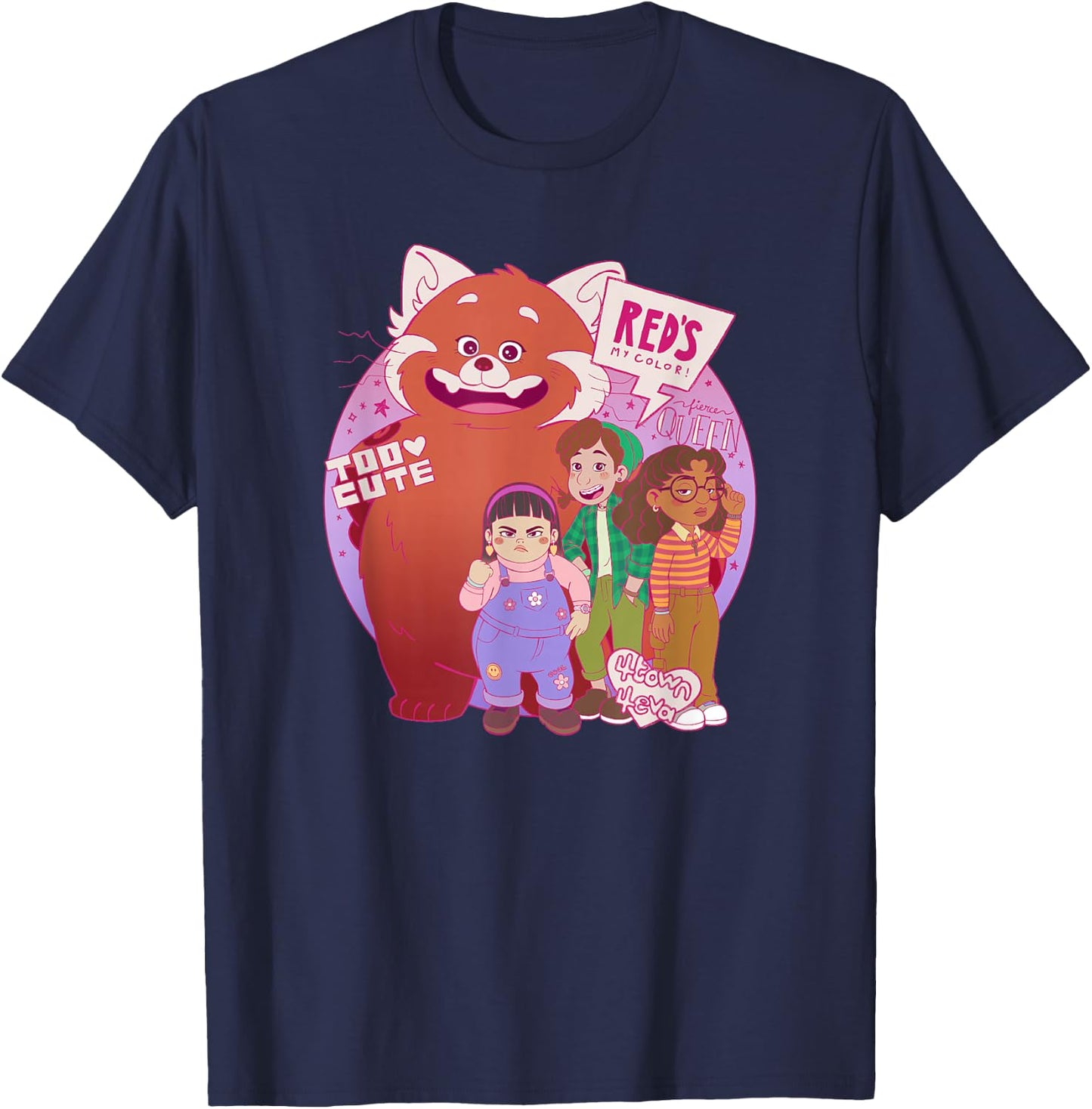 Disney Pixar Turning Red Group Shot Red's My Color T-Shirt - T-Shirt | Navy