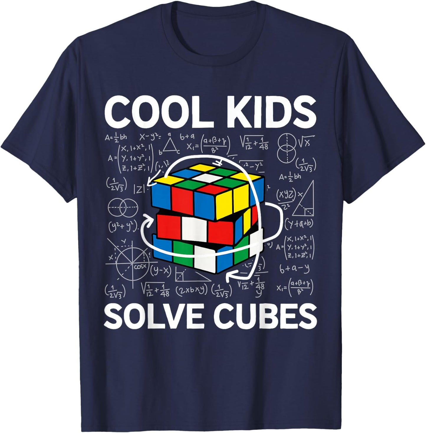 Competitive Puzzle Cube Cool Kids Solve Cubes Speed Cubing T-Shirt - T-Shirt | Navy