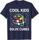 Competitive Puzzle Cube Cool Kids Solve Cubes Speed Cubing T-Shirt - T-Shirt | Navy