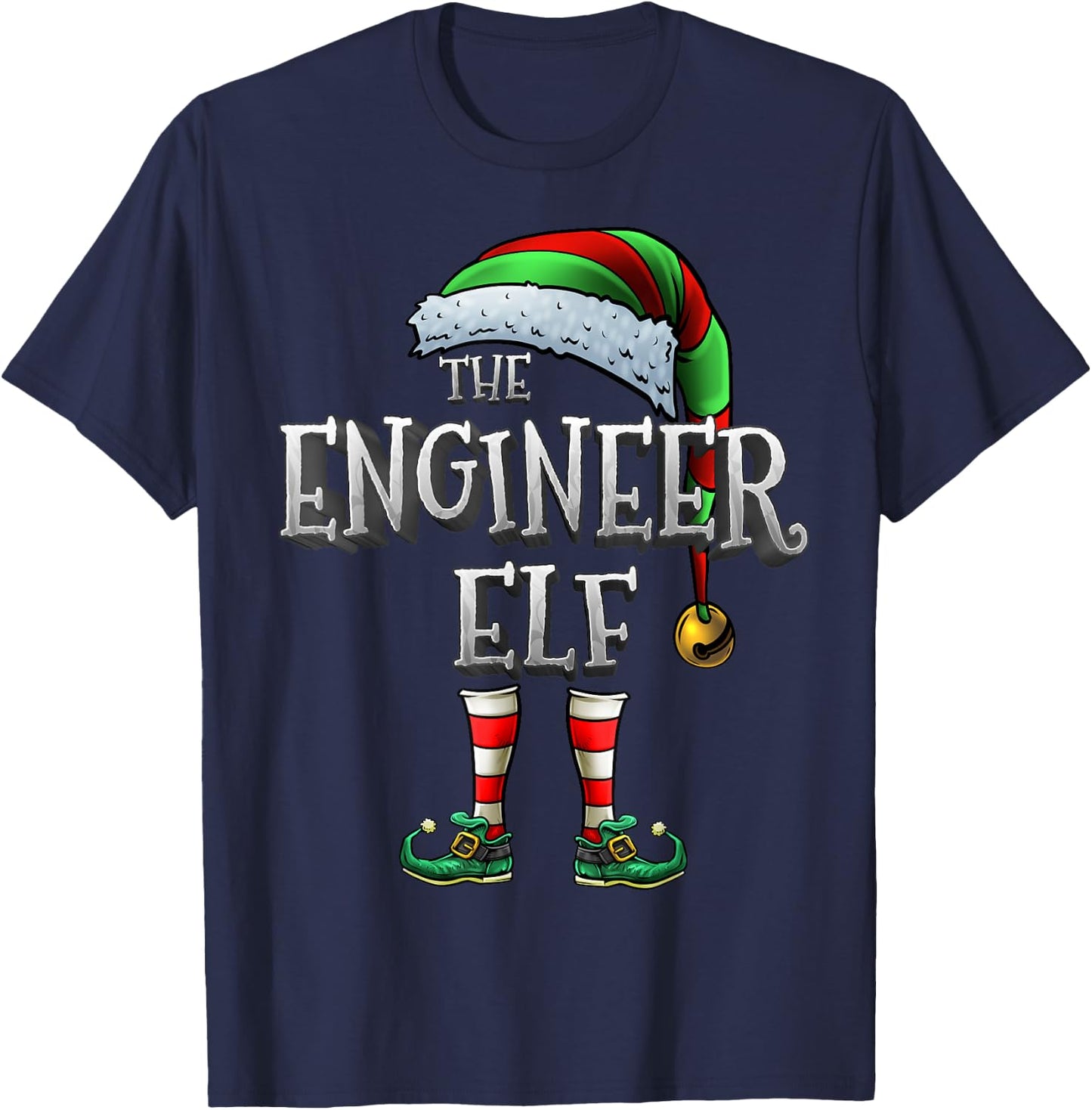 The Engineer Elf Matching Family Engineer Christmas Elf T-Shirt - T-Shirt | Navy