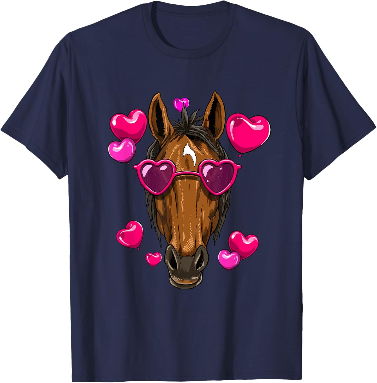 Horse Valentines Day Heart Love Couples Horse Lover Cowboy T-Shirt - T-Shirt | Navy