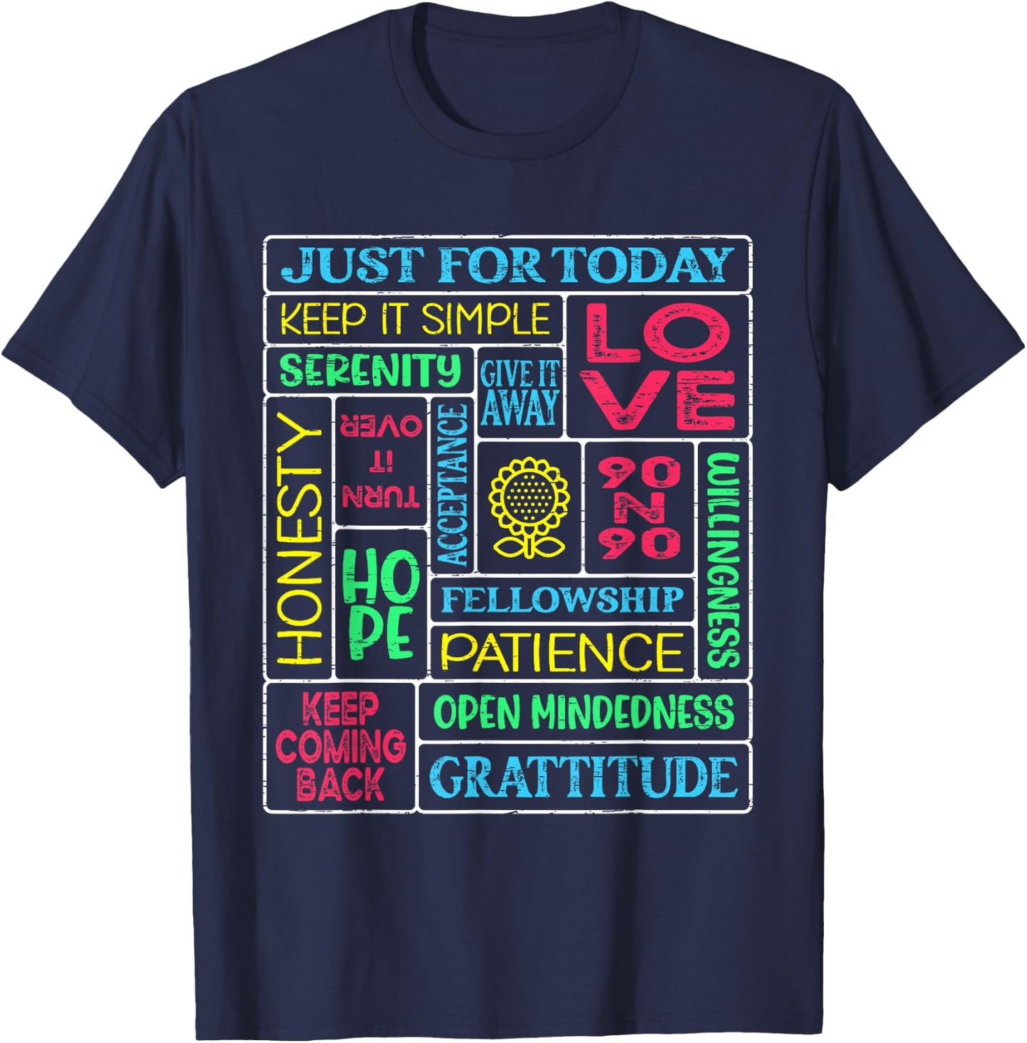 Spiritual Narcotics Anonymous Garden T-Shirt - T-Shirt | Navy