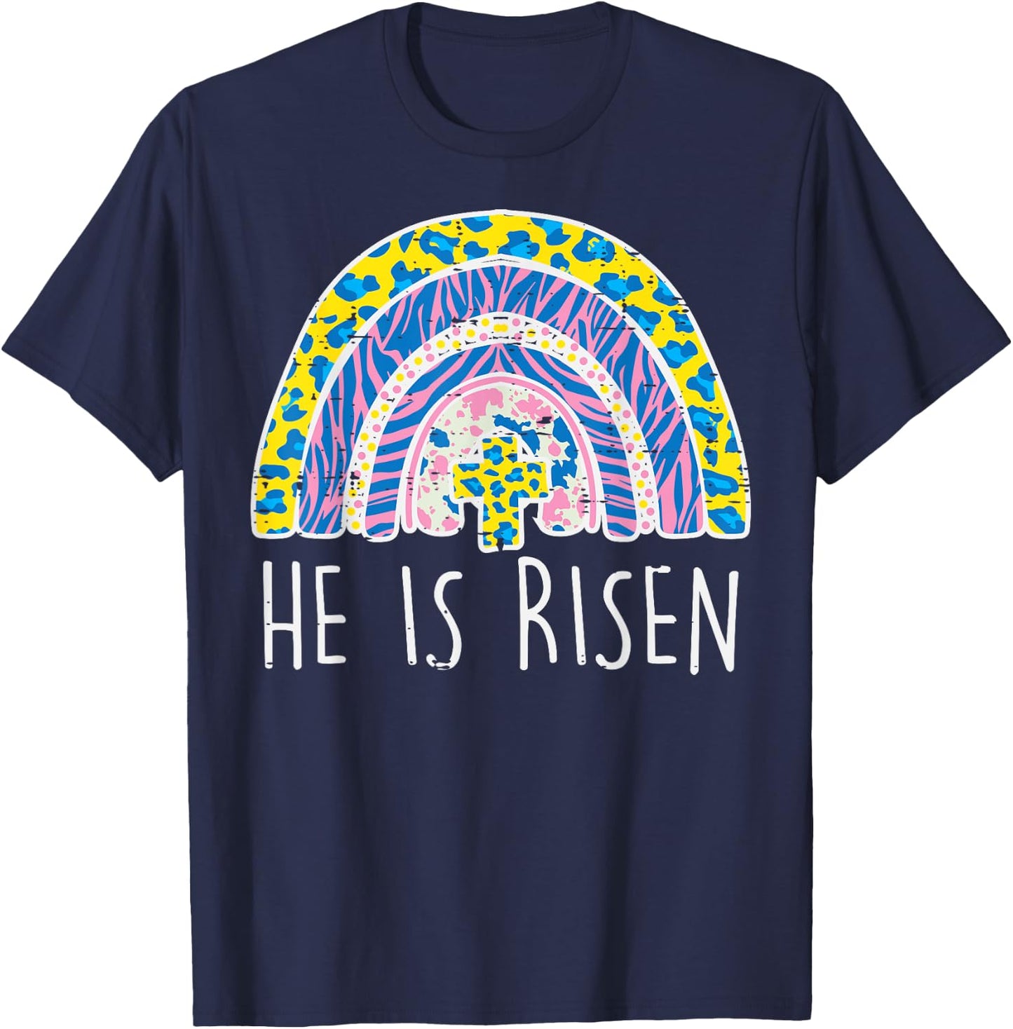 Easter He Is Risen Jesus Religious Christian Women Girls Kid T-Shirt - T-Shirt | Navy