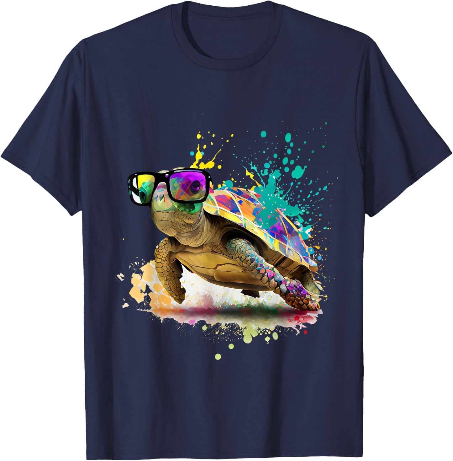Turtle sunglasses vacation costume ocean lover pet T-Shirt - T-Shirt | Navy