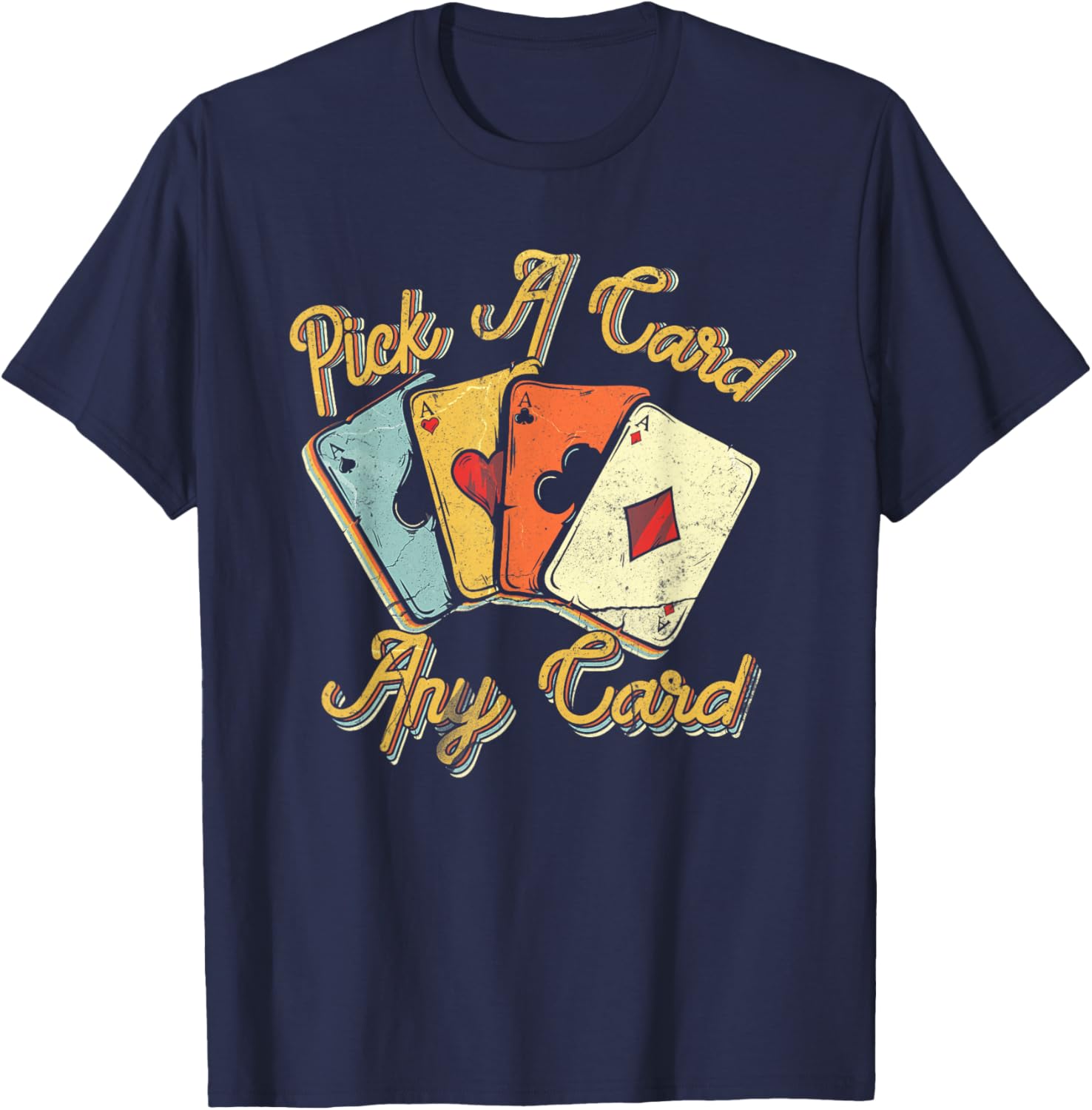 Cool Magician Pick A Card Magic Poker Game Any Cards T-Shirt - T-Shirt | Navy