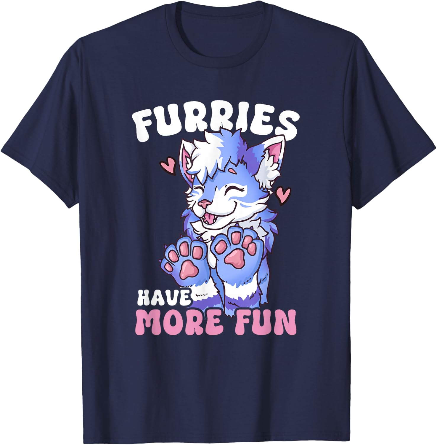 Furries Have More Fun I Fox Cosplay Furry Fandom T-Shirt - T-Shirt | Navy