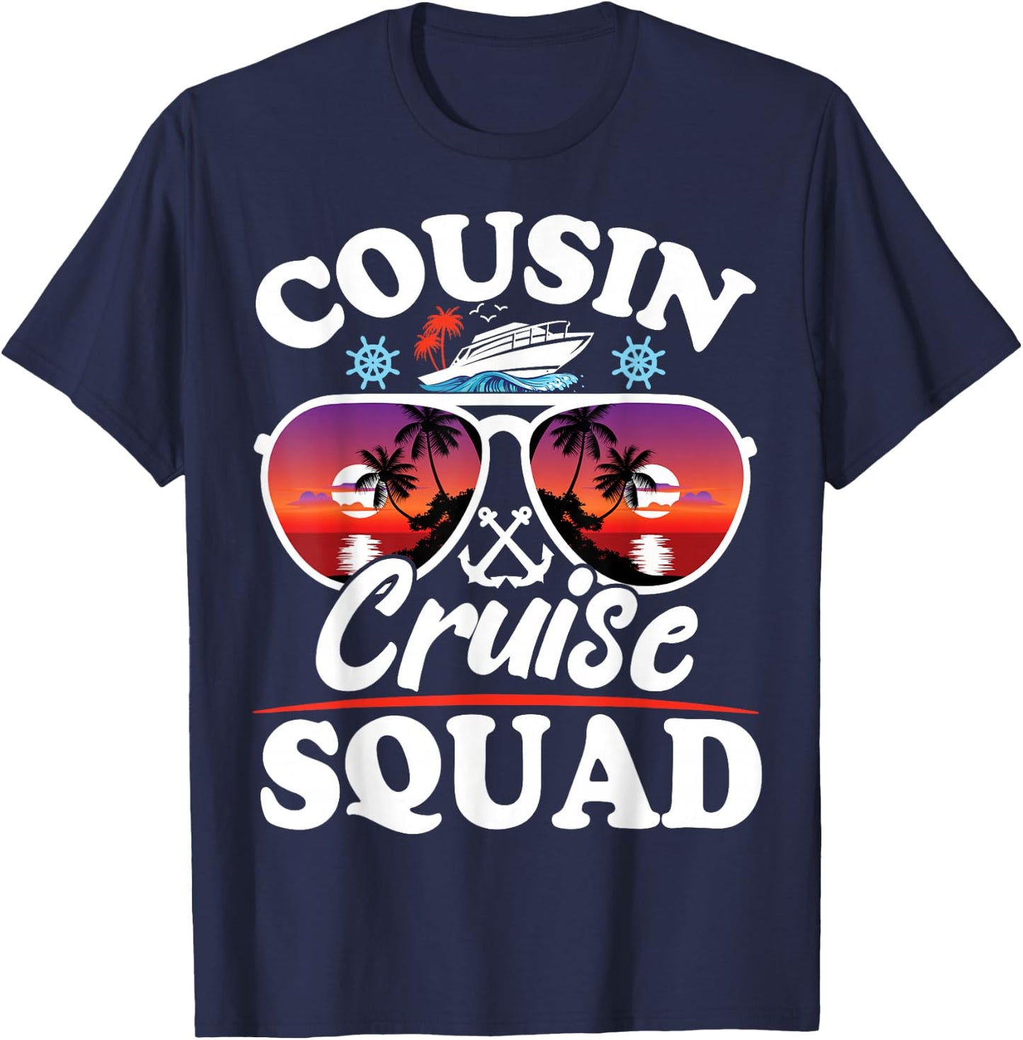 Cousin Cruise Squad 2025 Cruise Ship Party Group Vacation T-Shirt - T-Shirt | Navy
