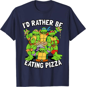 I'd Rather Be Eating Pizza TMNT T-Shirt - T-Shirt | Navy
