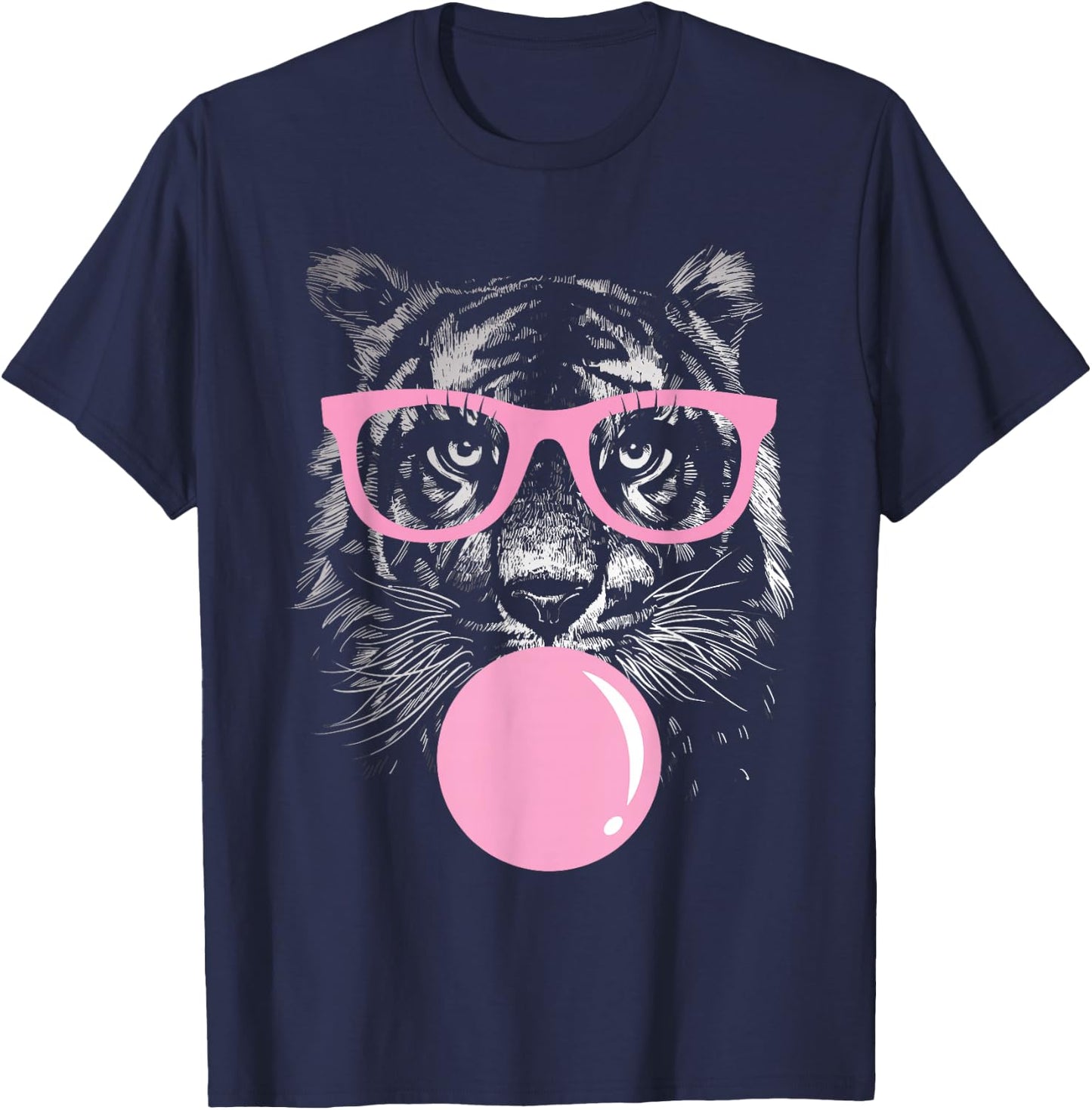 Tiger Women Tiger Face Wild Animal Cute Tiger Shirt Women T-Shirt - T-Shirt | Navy