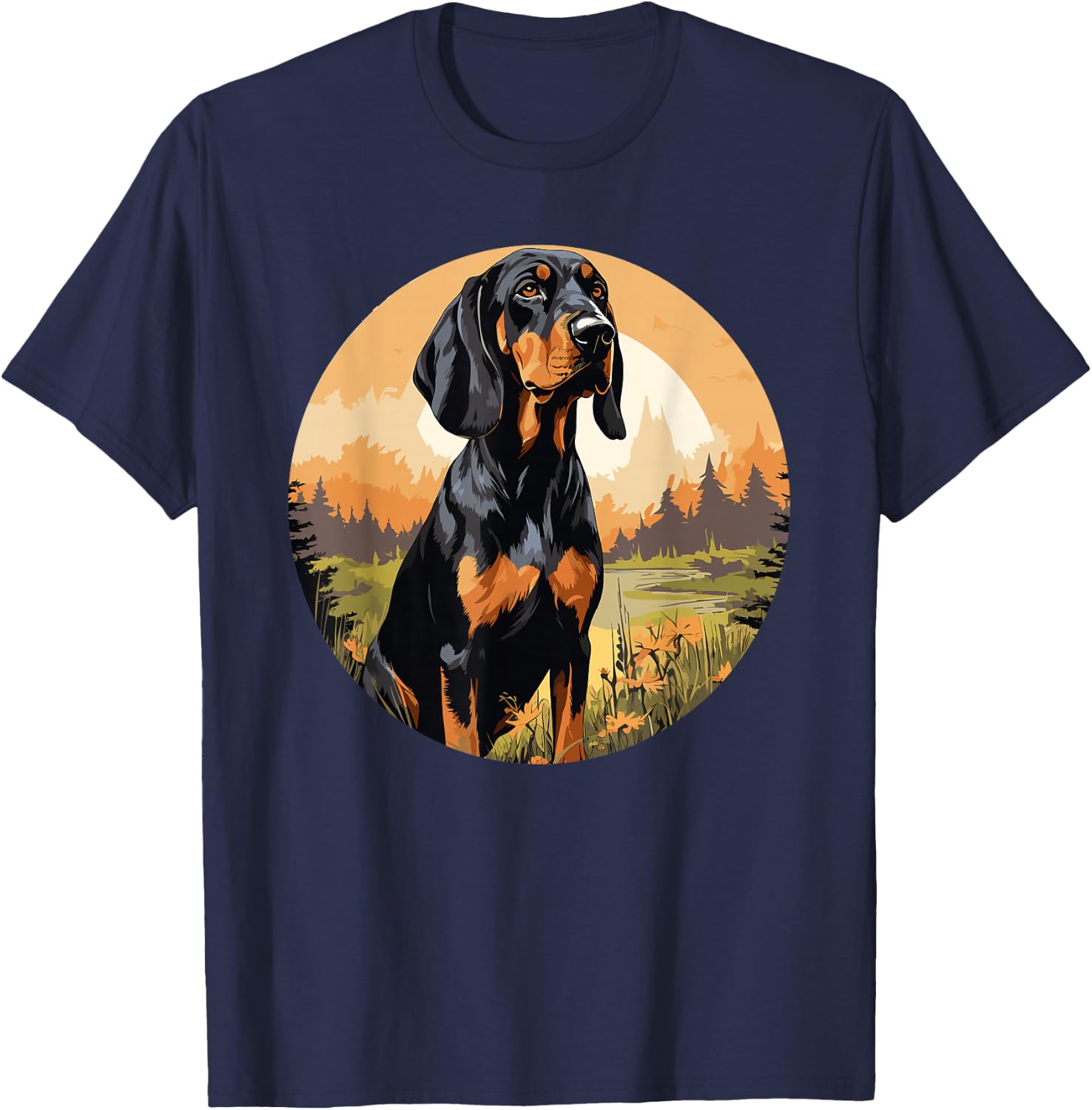 Black and Tan Coonhound Dog Black and Tan Coonhound T-Shirt - T-Shirt | Navy