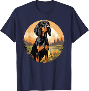 Black and Tan Coonhound Dog Black and Tan Coonhound T-Shirt - T-Shirt | Navy