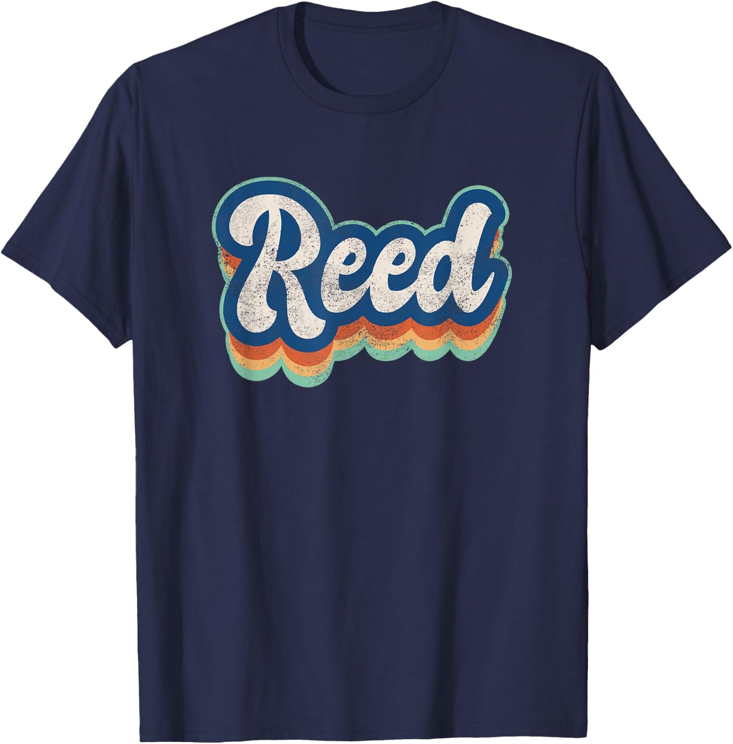 Reed First Name Boy Vintage Style 70s 80s Personalized T-Shirt - T-Shirt | Navy
