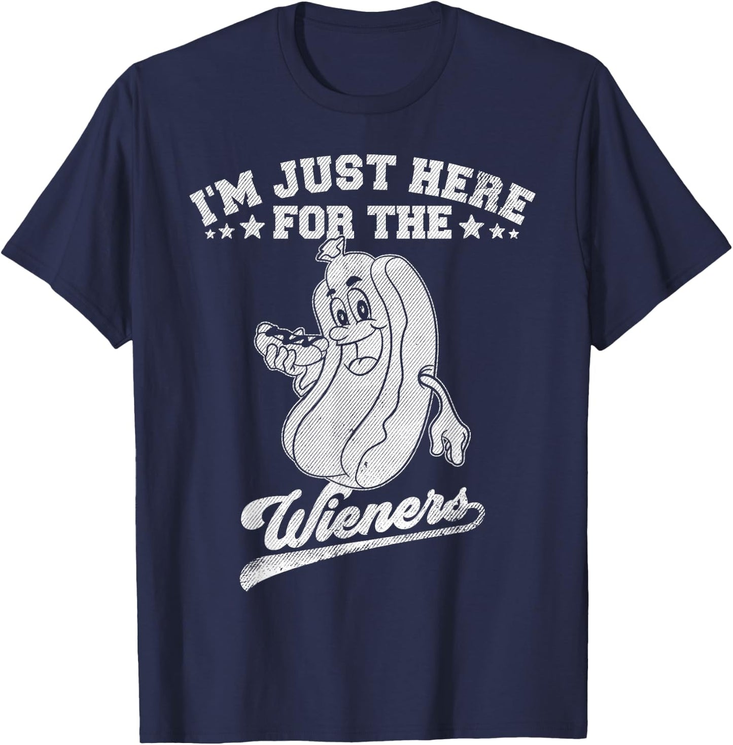 I'm Just Here For The Wieners Hotdog Meme Weiner Lover T-Shirt - T-Shirt | Navy