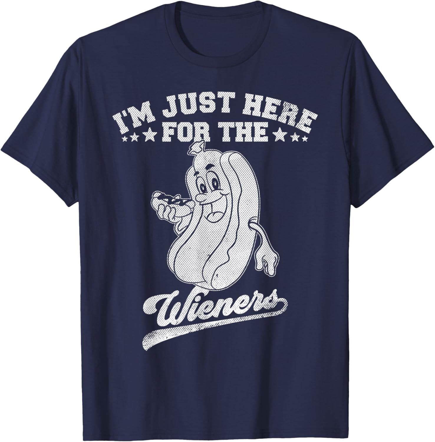 I'm Just Here For The Wieners Hotdog Meme Weiner Lover T-Shirt - T-Shirt | Navy