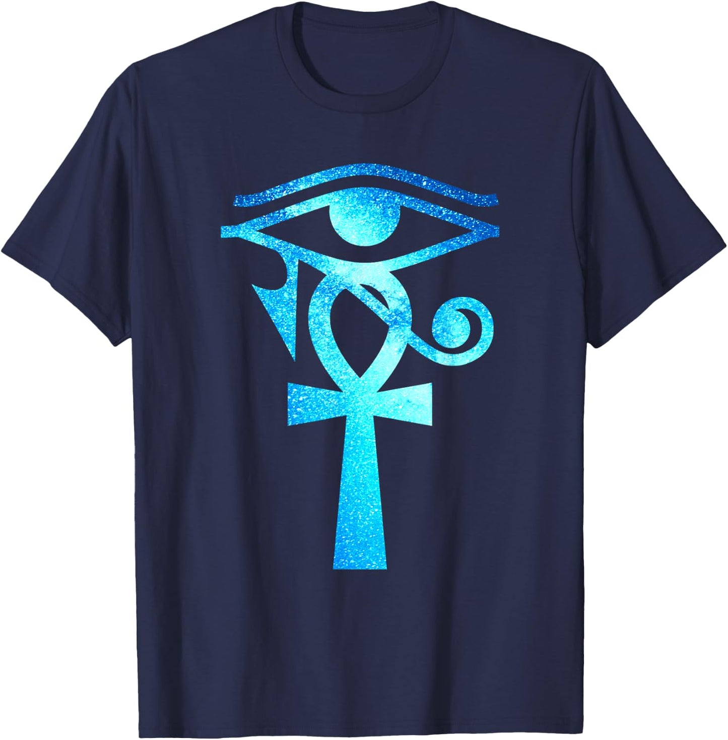 Ankh Eye of Horus Ancient Egyptian Symbol Galaxy Crux Ansata T-Shirt - T-Shirt | Navy