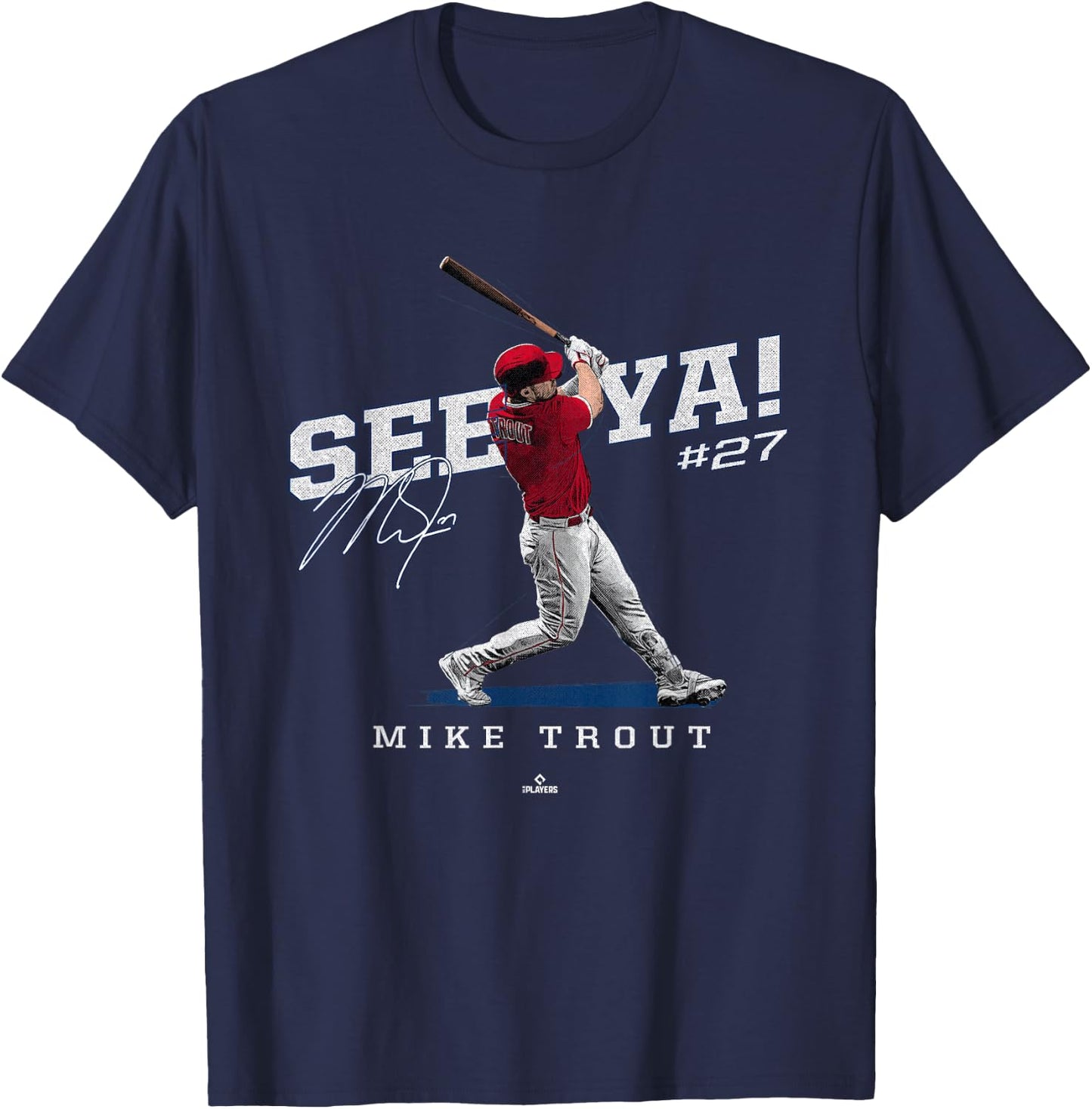 See Ya! Mike Trout Los Angeles MLBPA T-Shirt - T-Shirt | Navy