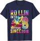 Roller Skating 8th Birthday Girl Rollin Into 8 Awesome 2016 T-Shirt - T-Shirt | Navy