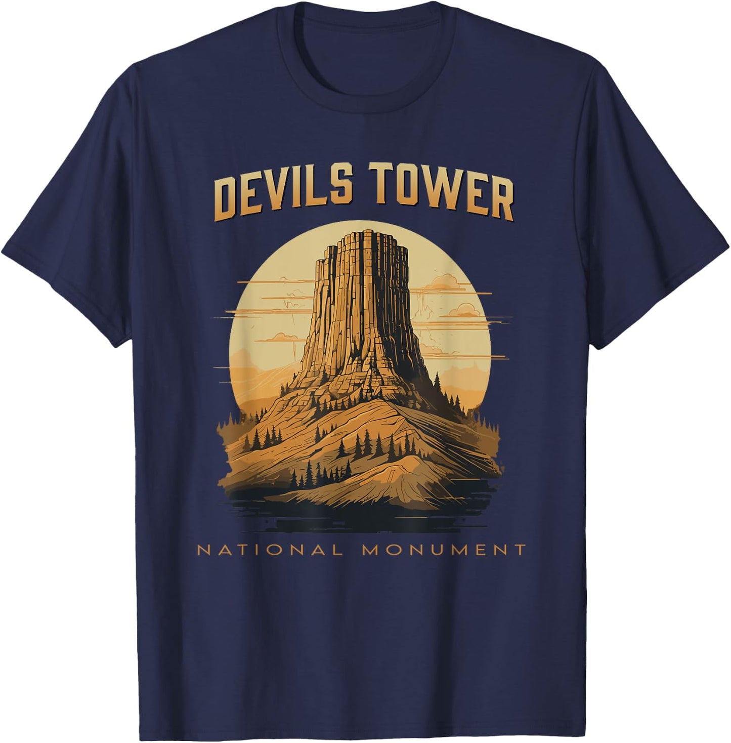Devils Tower National Monument Wyoming T-Shirt - T-Shirt | Navy