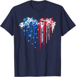 Dragon Heart American Flag July 4th Day USA Flag Patriotic Women Men T-Shirt - T-Shirt | Navy