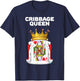 Cribbage Queen | Woman Cribbage | Cribbage T-Shirt - T-Shirt | Navy