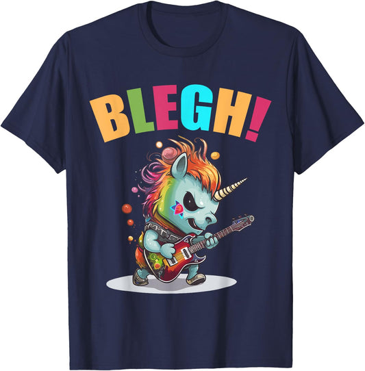 Blegh Heavy Metal Metalcore Unicorn T-Shirt - T-Shirt | Navy
