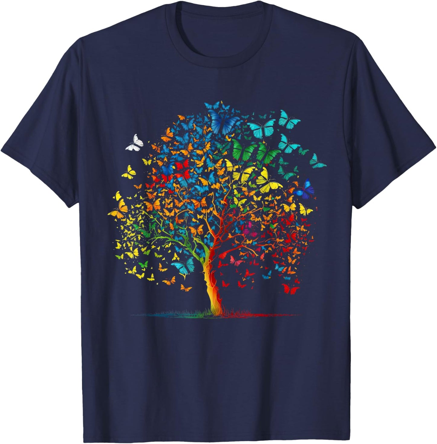 Butterfly Tree funny butterfly T-Shirt - T-Shirt | Navy