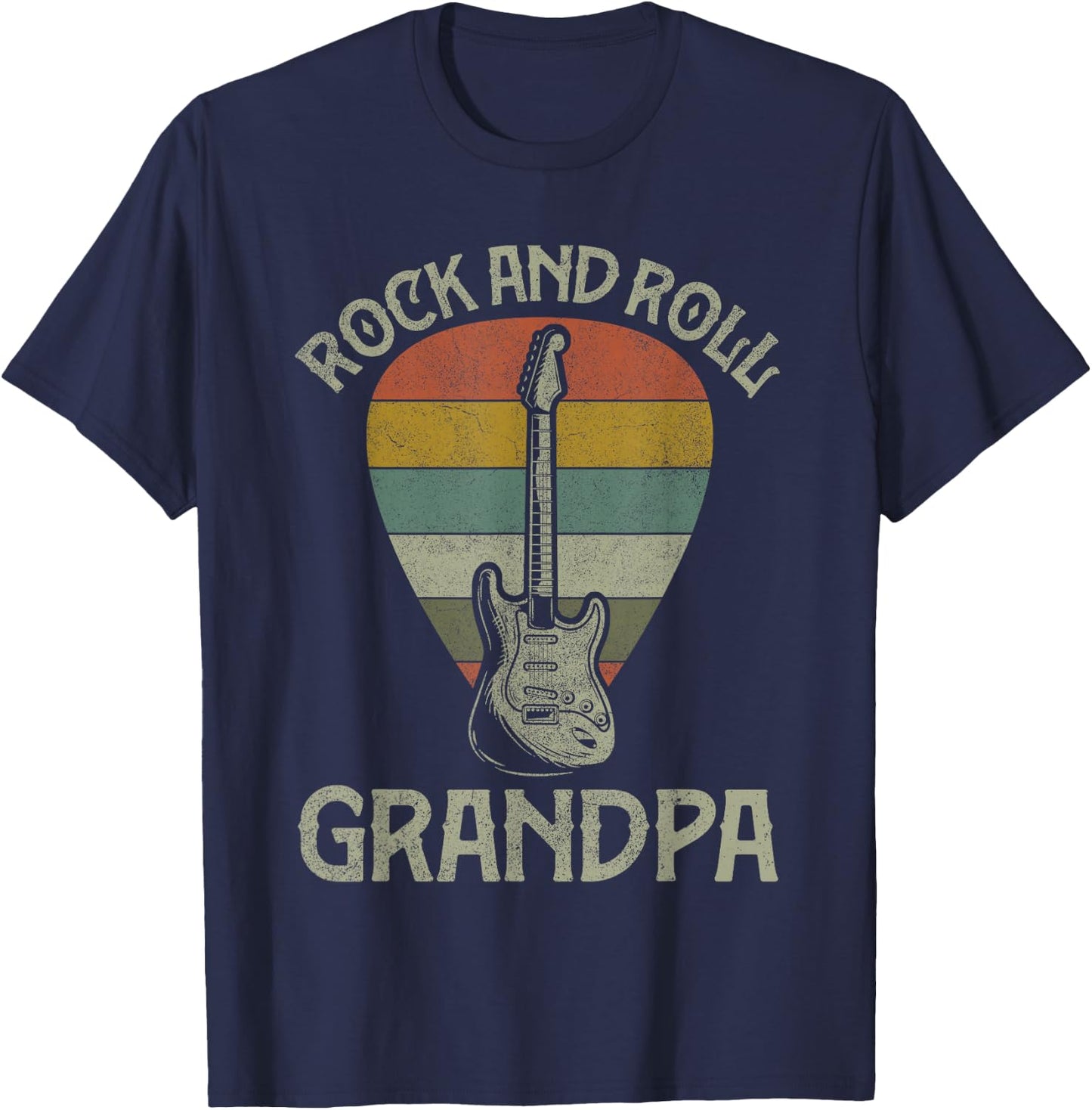 Guitarist Grandpa Fathers Day Shirts, Grandpa Guitar Player T-Shirt - T-Shirt | Navy