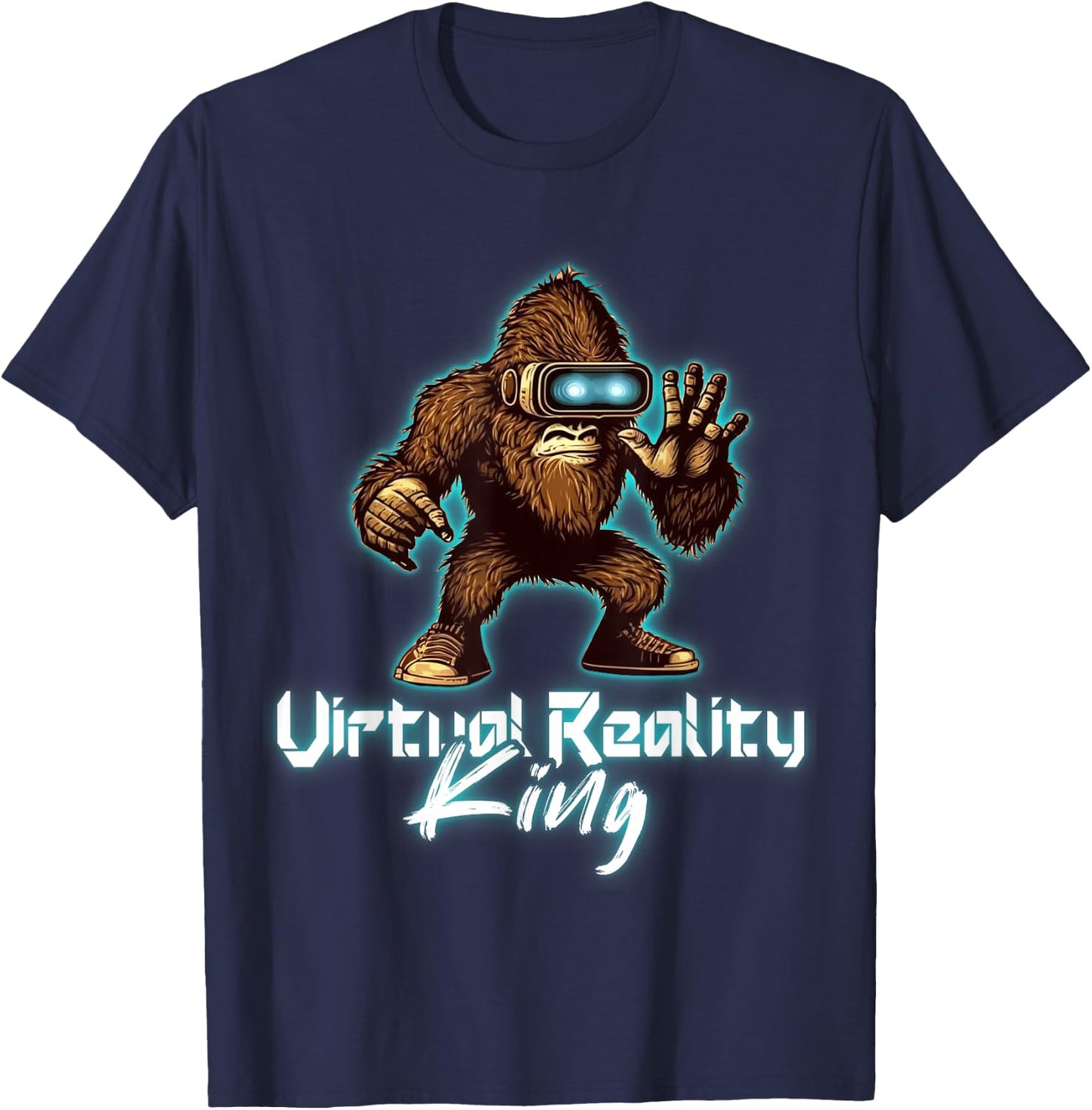 VR Developer Gorilla Virtual Reality King VR GAmer VR Gaming T-Shirt - T-Shirt | Navy