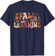 Fall In Love With Learning Autum Thanksgiving Teacher Kids T-Shirt - T-Shirt | Navy
