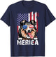 Merica 4th of July Shetland Sheepdog US Flag Sheltie Mom Dad T-Shirt - T-Shirt | Navy