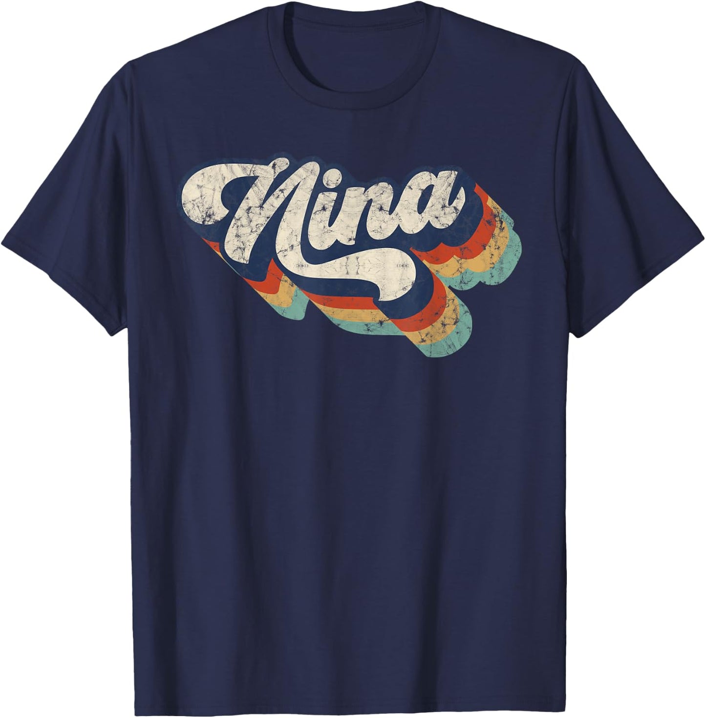 Retro Cute Nina for Grandma Best Nina Ever Mother's Day T-Shirt - T-Shirt | Navy