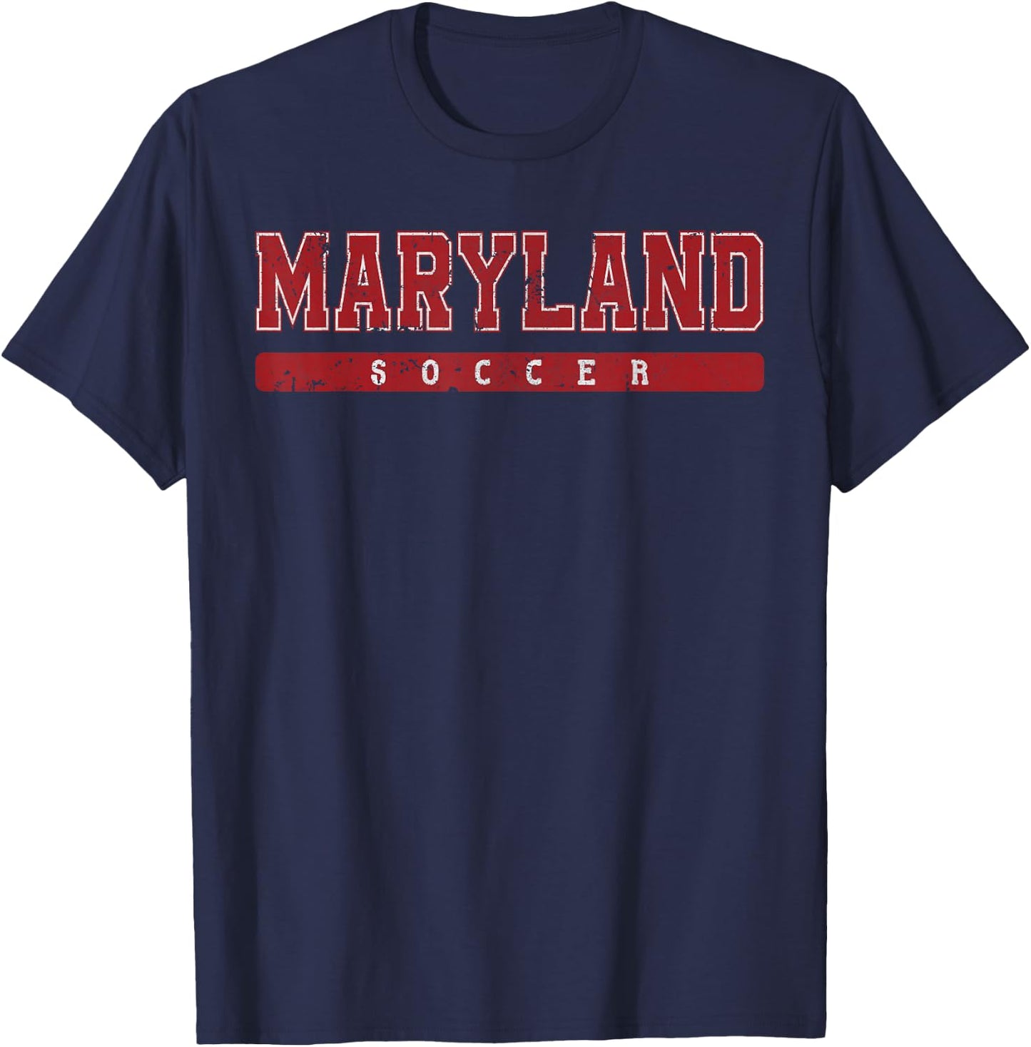 Maryland Soccer Red Vintage Text T-Shirt - T-Shirt | Navy