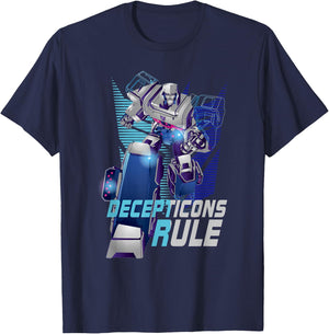 Transformers Megatron Decepticons Rule Epic Logo T-Shirt - T-Shirt | Navy