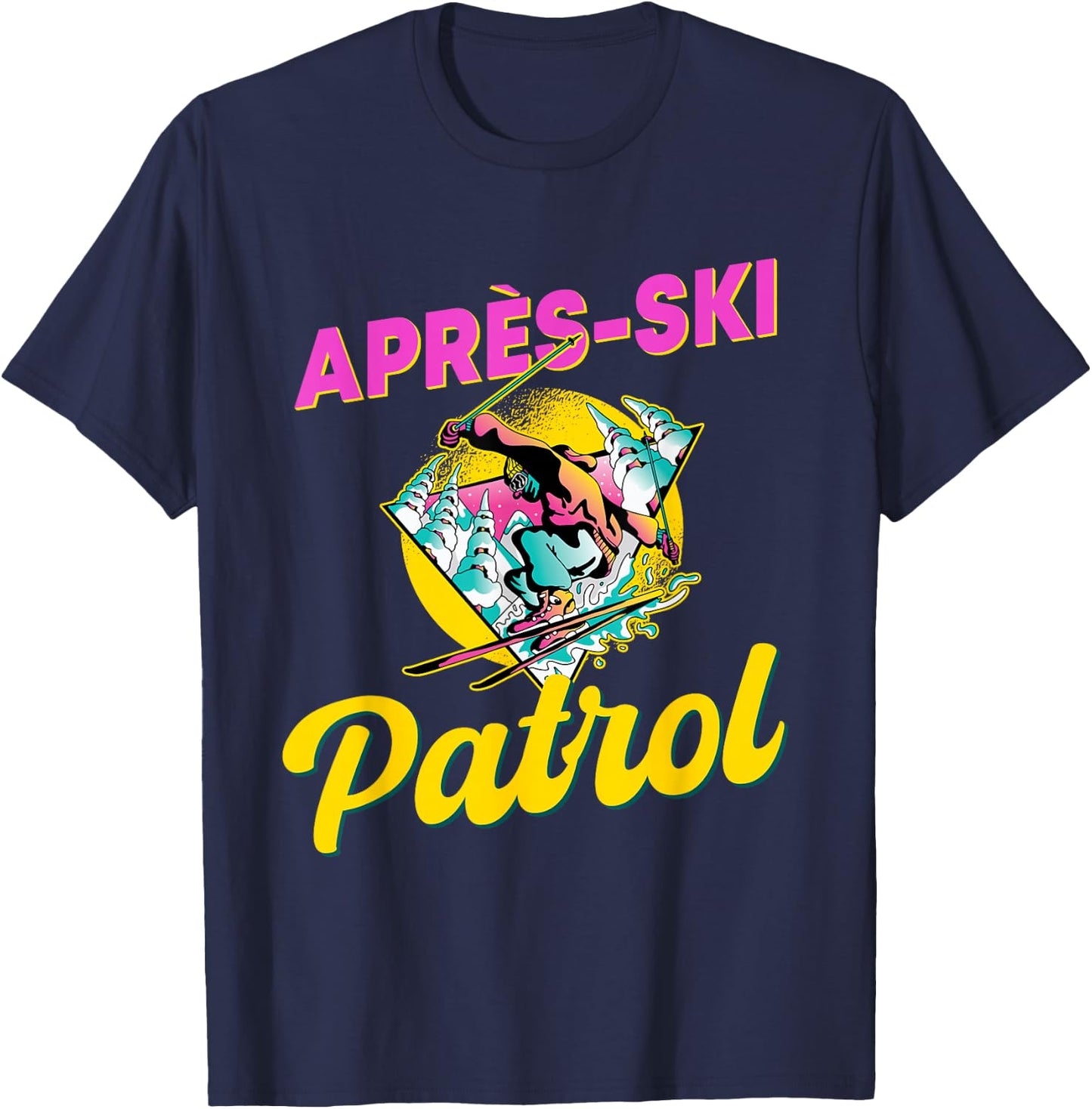 80s Retro Apres-Ski Patrol Wear 90s Skiing T-Shirt - T-Shirt | Navy