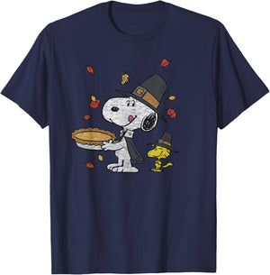Peanuts - Thanksgiving Scene T-Shirt - T-Shirt | Navy
