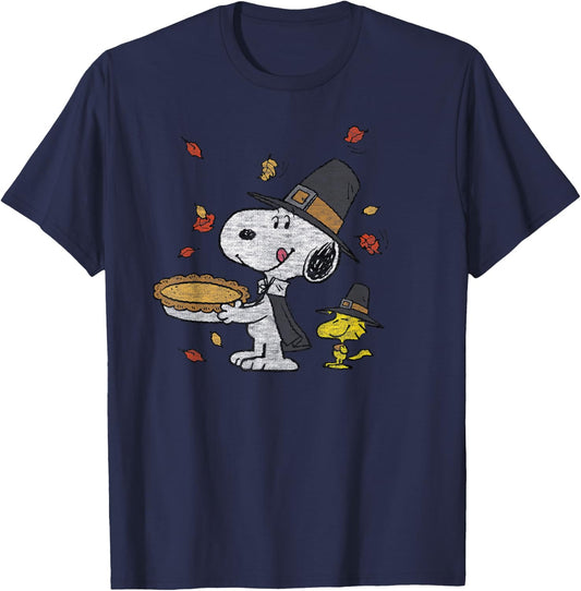 Peanuts - Thanksgiving Scene T-Shirt - T-Shirt | Navy