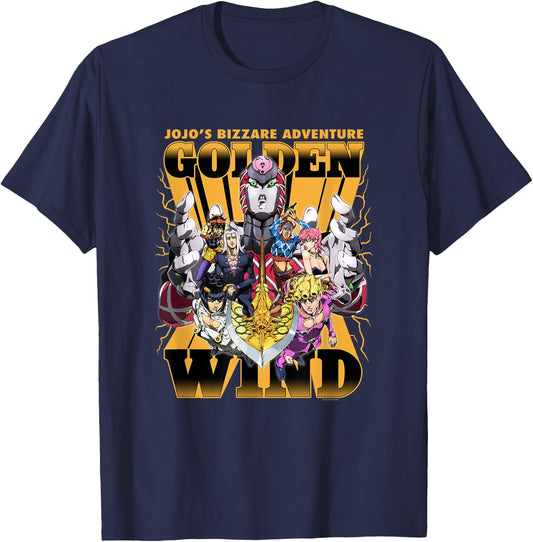 JoJo's Bizarre Adventure Golden Wind Passione Gang Anime T-Shirt - T-Shirt | Navy
