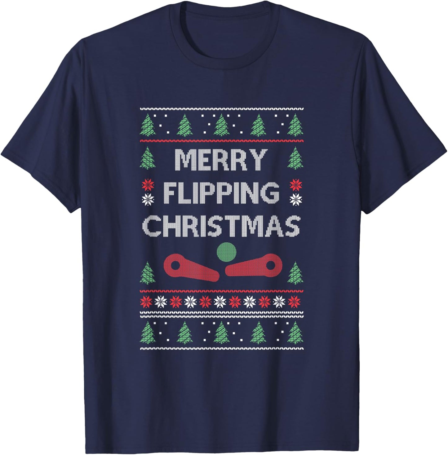 Pinball Machine Retro Arcade Game Gamer Pinball Christmas T-Shirt - T-Shirt | Navy